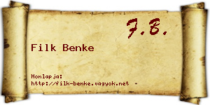 Filk Benke névjegykártya
